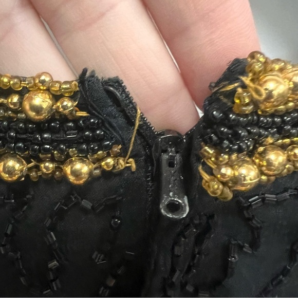 Stenay Stunning 1980s Vintage Beaded 100% Silk Top with Back Zipper size PL - Picture 8 of 13